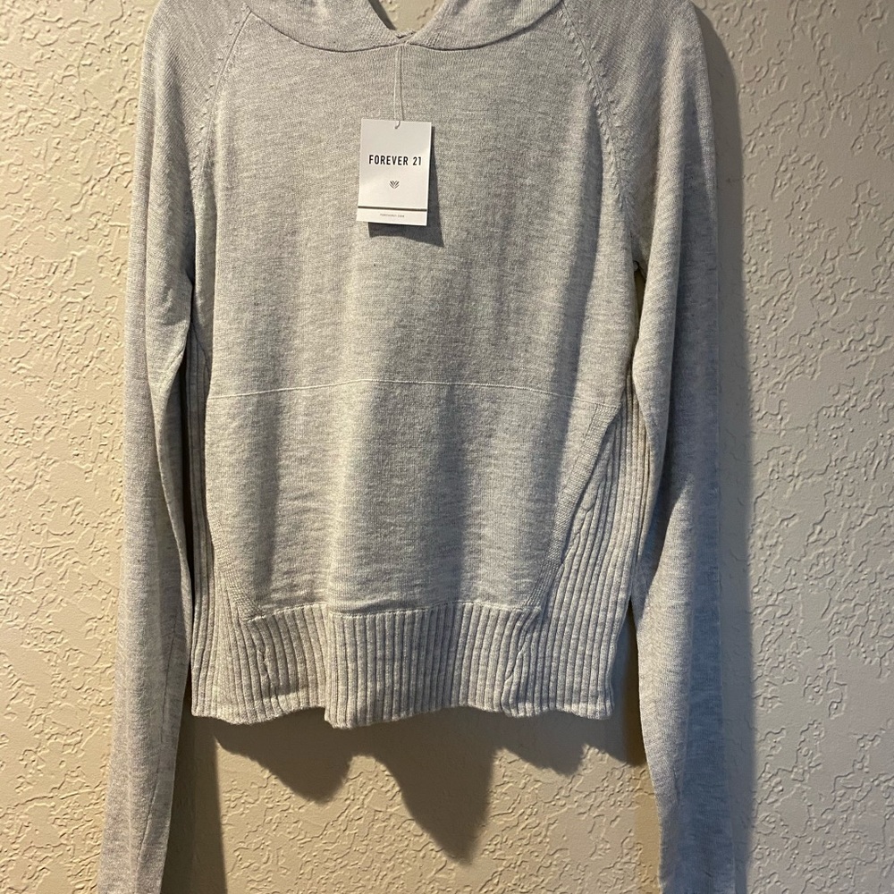 🛍️🛍️🛍️ Knit top/LSLV W/, Heather Grey,Sz XS/S/M